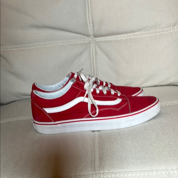 Vans Other - Vans Ska8 skateboard shoes red and white canvas size 11 1/2 men’s